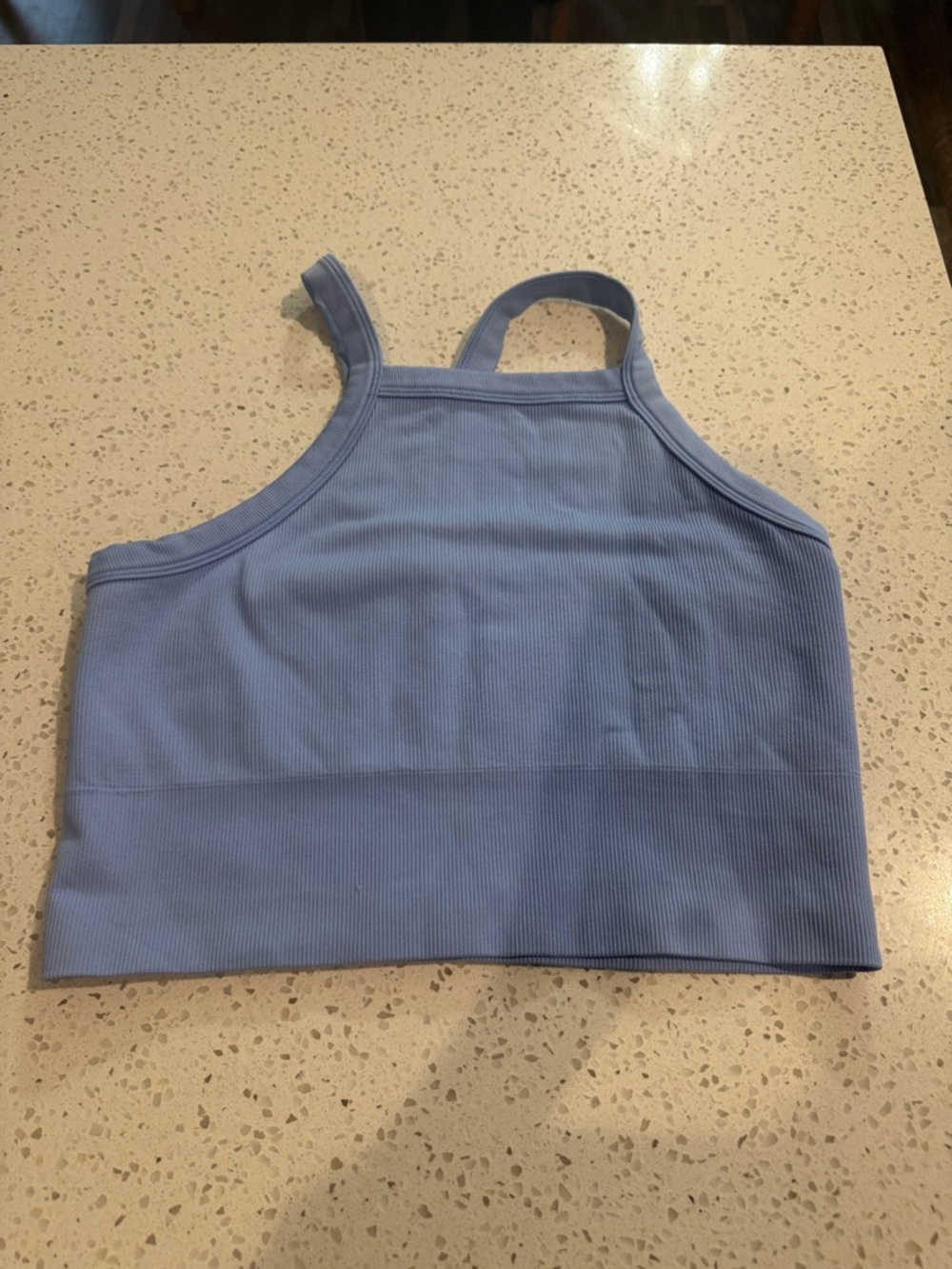 Athleta Sky Blue Ribbed Crop Tank